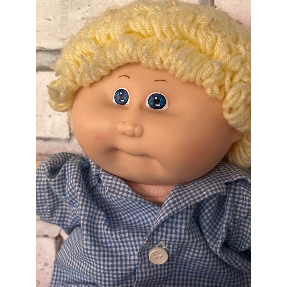 Vintage 1980s Cabbage Patch Doll Blonde Hair Blue Eyes - Picture 2 of 11